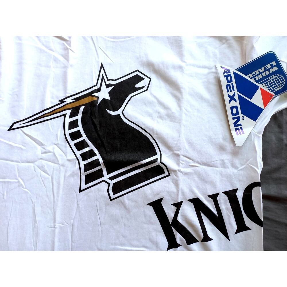 NEW York Knights Jersey 90s APEX T-shirt L white WLAF Nfl Europe football vtg